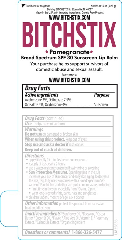 Bitchstix Pomegranate Spf 30 Broad Spectrum Sunscreen Lip Balm 0.15 Oz Label (99930 Lm35836 Bitchstix Pomegranate Spf 30 Broad Spectrum Sunscreen 2023 2 15 Ol)